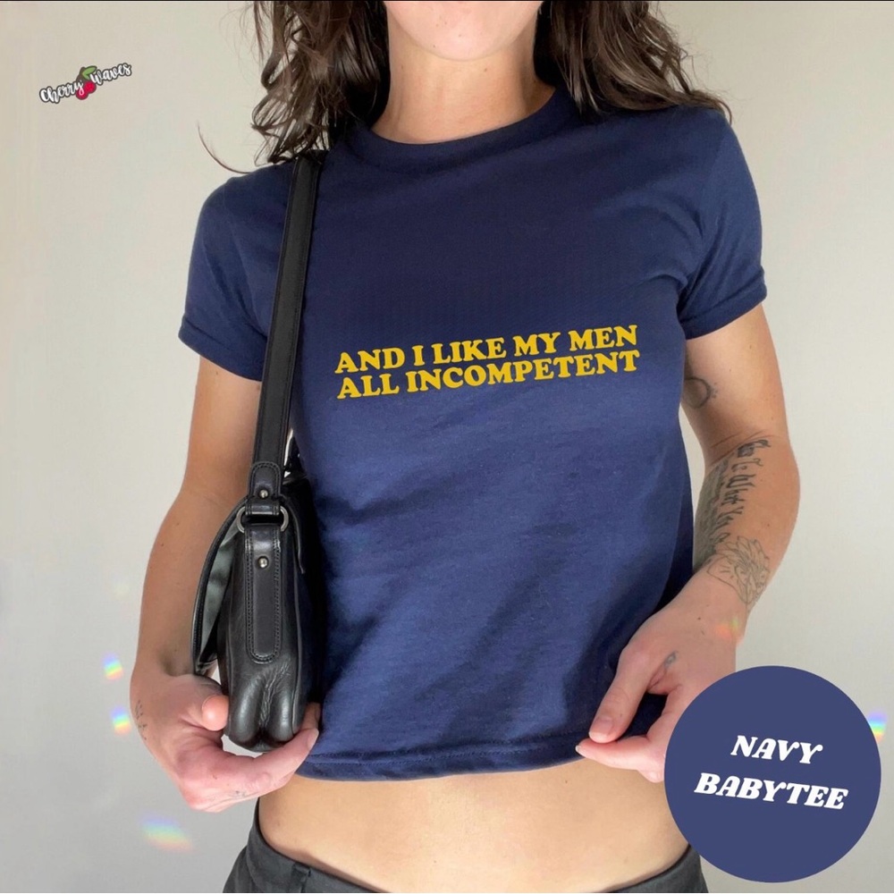 Sabrina Carpenter Quote: Black Graphic Baby Tee with Yellow Writing